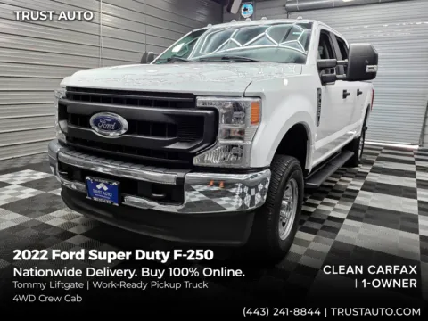 White 2022 Ford Super Duty F-250 XL 4WD 8FT Long Bed Crew Cab Pickup Truck w/Tommy Liftgate for sale in Sykesville, MD