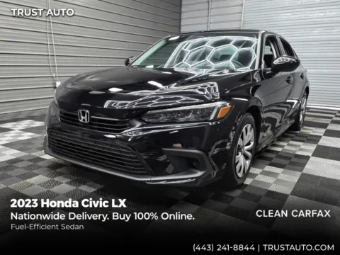 Black 2023 Honda Civic LX 4-Door Sedan for sale in Sykesville, MD