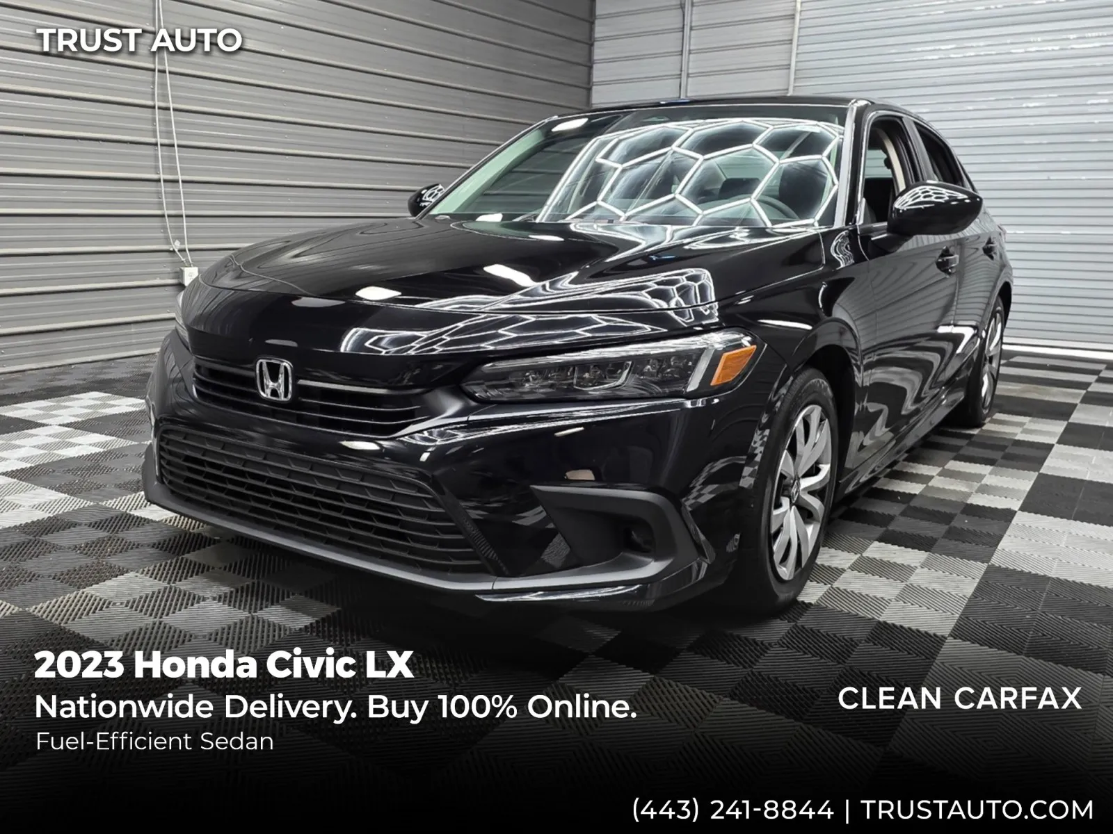 Black 2023 Honda Civic LX 4-Door Sedan for sale in Sykesville, MD