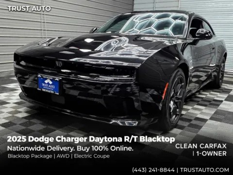 Black 2025 Dodge Charger Daytona R/T Blacktop AWD Electric Coupe for sale in Sykesville, MD