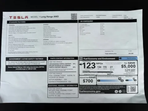 Another view of 2026 Tesla Model Y Long Range AWD Electric SUV for sale in Sykesville, MD at Trust Auto