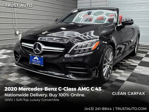 Black 2020 Mercedes-Benz C-Class AMG C 43 4MATIC Cabriolet AWD Soft-Top Luxury Convertible for sale in Sykesville, MD
