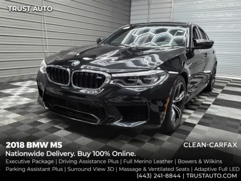 Black 2018 BMW M5 AWD Sedan w/Executive/Driving Assistance Plus Pkgs for sale in Sykesville, MD