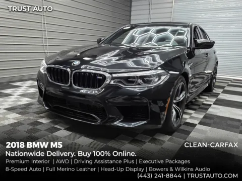 Black 2018 BMW M5 AWD Sedan w/Executive/Driving Assistance Plus Pkgs for sale in Sykesville, MD
