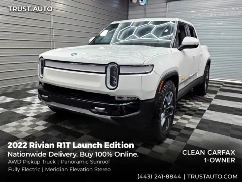 White 2022 Rivian R1T Launch Edition Quad-Motor AWD Electric Pickup Truck for sale in Sykesville, MD
