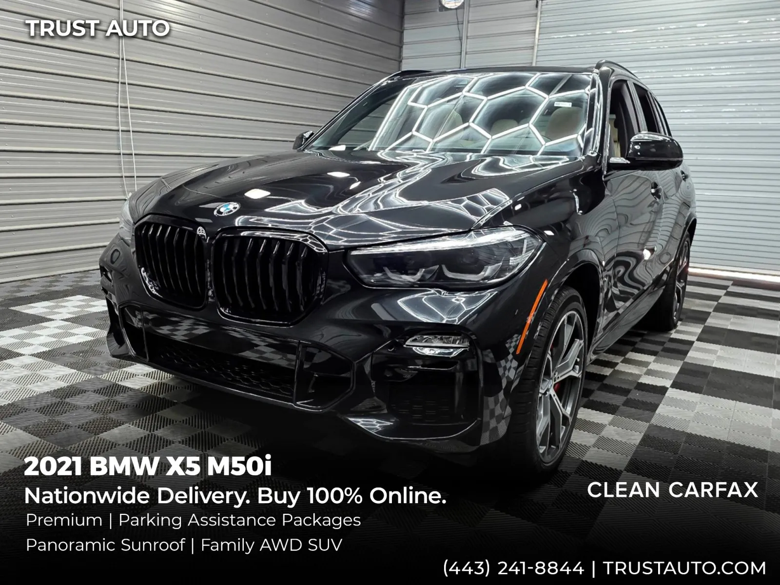 Black 2021 BMW X5 M50i AWD SUV w/Premium Pkg for sale in Sykesville, MD