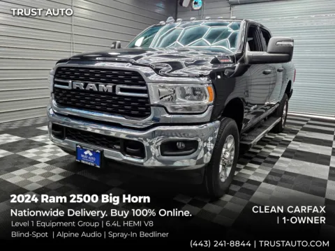 Black 2024 Ram 2500 Big Horn 4WD Crew Cab Pickup Truck w/Level 1 Equipment Group for sale in Sykesville, MD