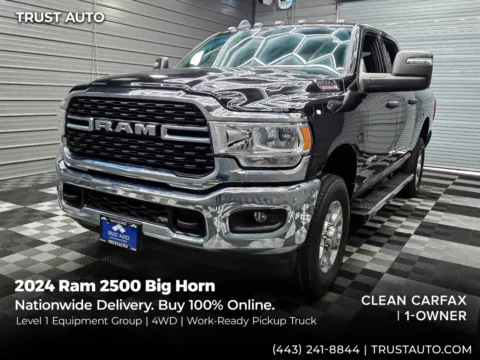 Black 2024 Ram 2500 Big Horn 4WD Crew Cab Pickup Truck w/Level 1 Equipment Group for sale in Sykesville, MD