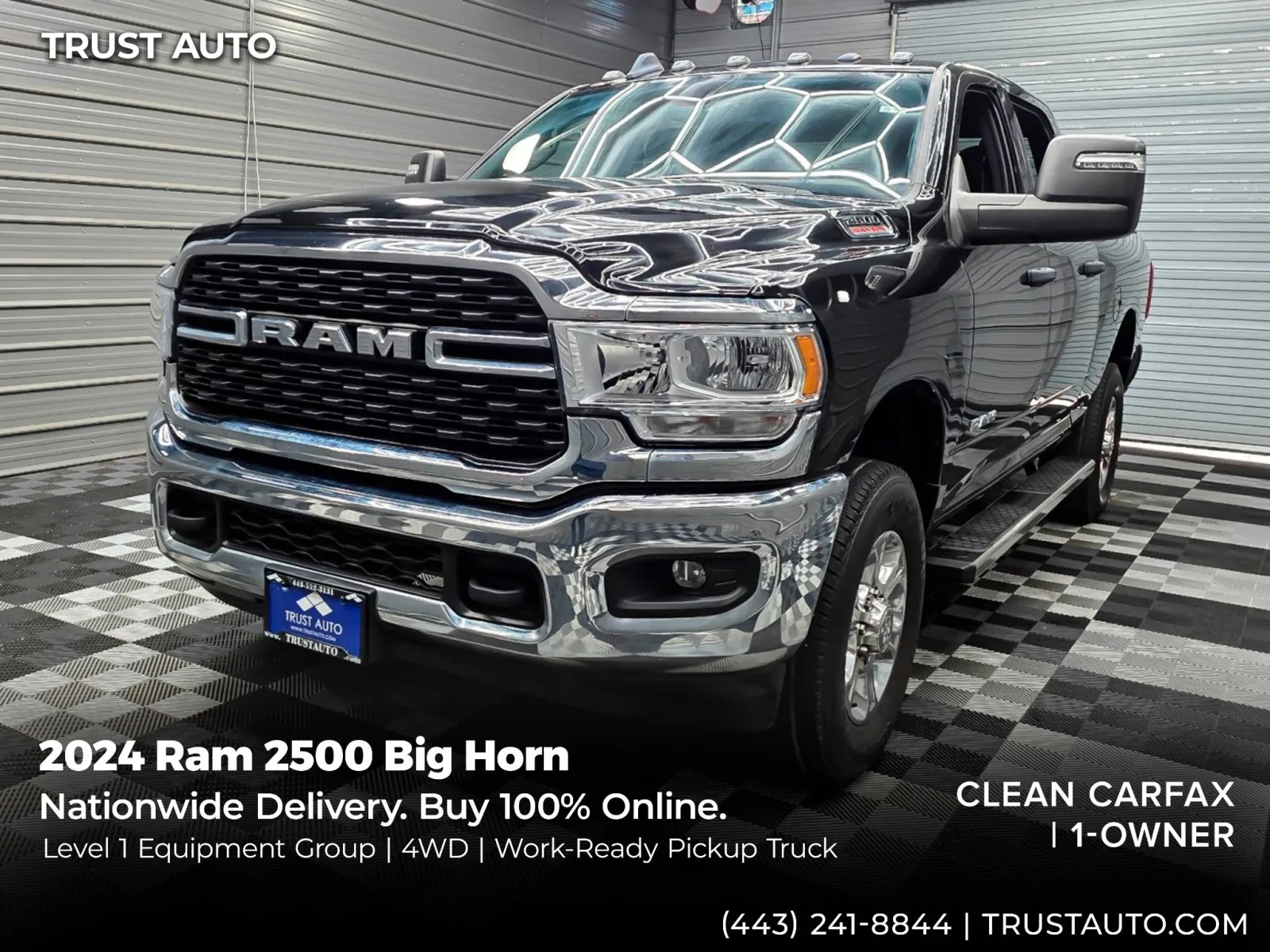 Black 2024 Ram 2500 Big Horn 4WD Crew Cab Pickup Truck w/Level 1 Equipment Group for sale in Sykesville, MD