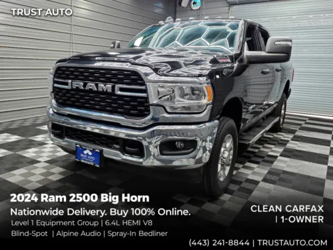 Black 2024 Ram 2500 Big Horn 4WD Crew Cab Pickup Truck w/Level 1 Equipment Group for sale in Sykesville, MD