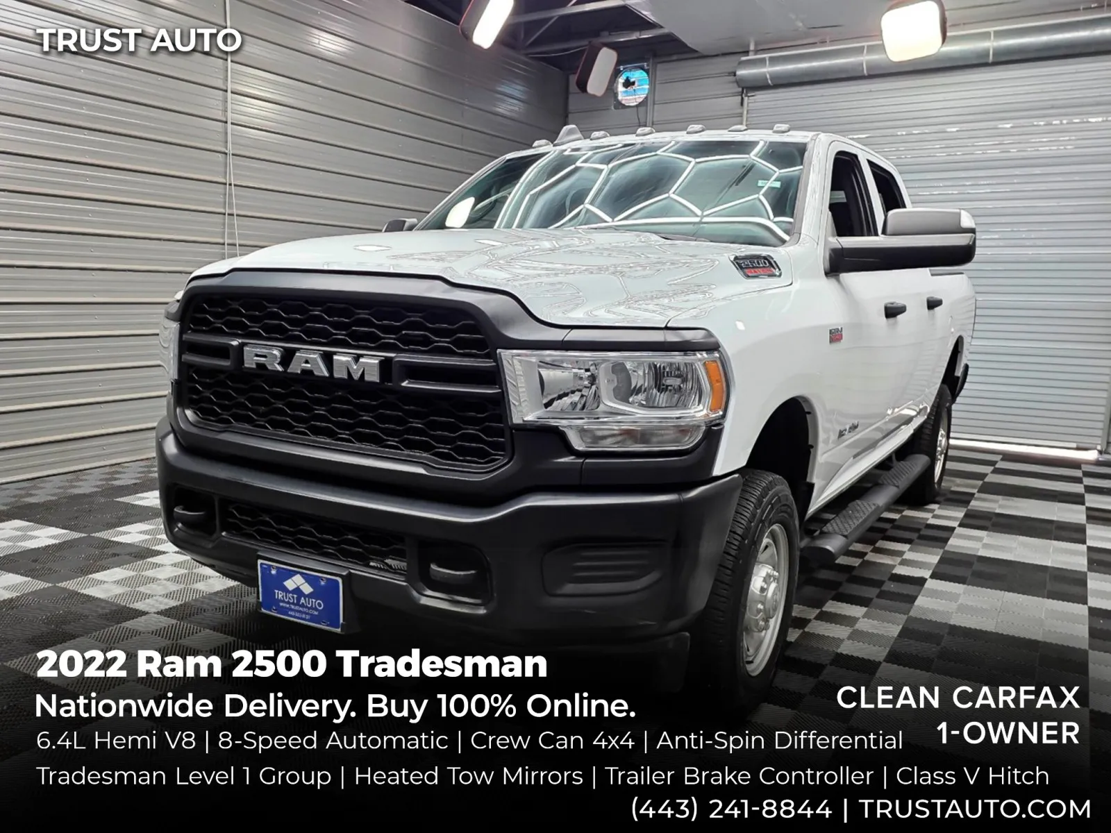 2022 Ram 2500 Tradesman 4WD Crew Cab 6-Pass Hemi Pickup Truck