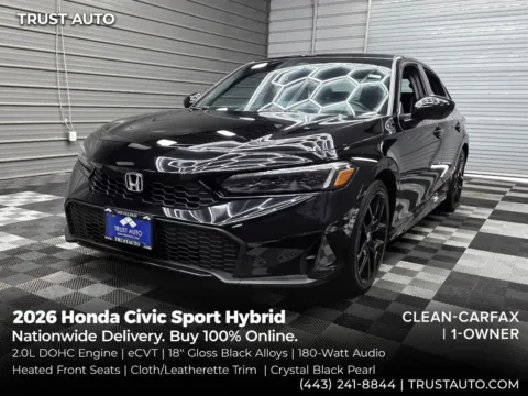 Black 2026 Honda Civic Sport Hybrid Sedan for sale in Sykesville, MD