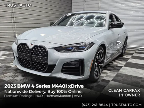 Gray 2023 BMW 4 Series M440i xDrive AWD Luxury Gran Coupe w/Premium Pkg for sale in Sykesville, MD