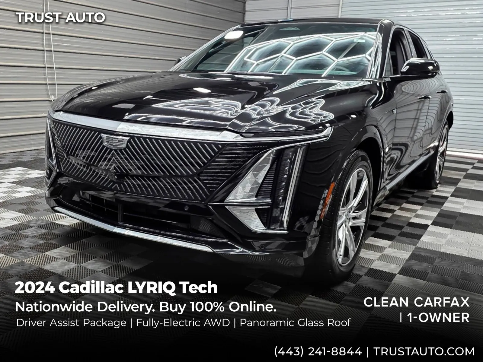 Black 2024 Cadillac LYRIQ Tech AWD Electric Luxury SUV w/Driver Assist Pkg for sale in Sykesville, MD