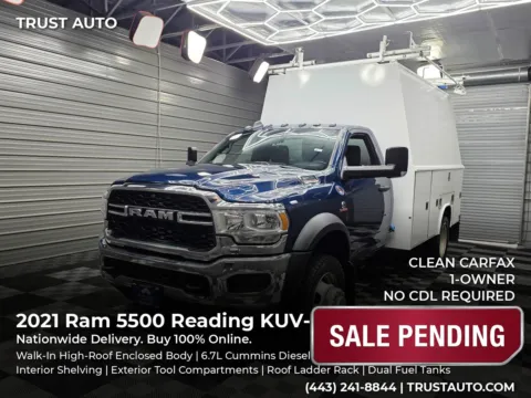 Blue 2021 Ram 5500 Chassis Tradesman Regular Cab RWD Reading KUV-Style Enclosed Service Bod for sale in Sykesville, MD