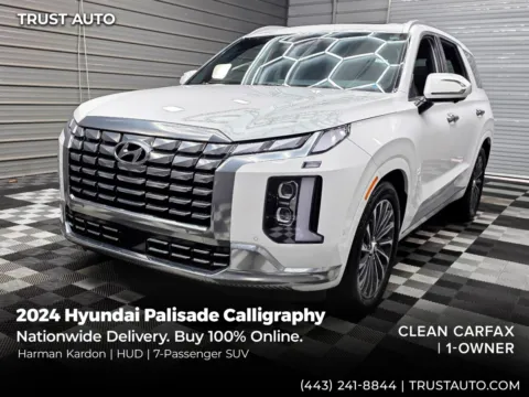 White 2024 Hyundai Palisade Calligraphy AWD Luxury 7-Passenger SUV for sale in Sykesville, MD