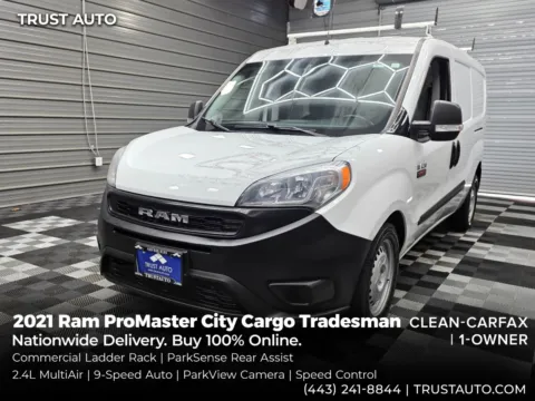 White 2021 Ram ProMaster City Cargo Tradesman Minivan/Van for sale in Sykesville, MD
