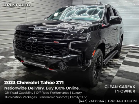 Black 2023 Chevrolet Tahoe Z71 4WD 7-Passenger Luxury SUV w/Off-Road Performance Pkg for sale in Sykesville, MD