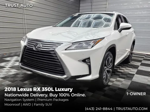 White 2018 Lexus RX 350L Luxury AWD SUV w/Navigation System Pkg for sale in Sykesville, MD