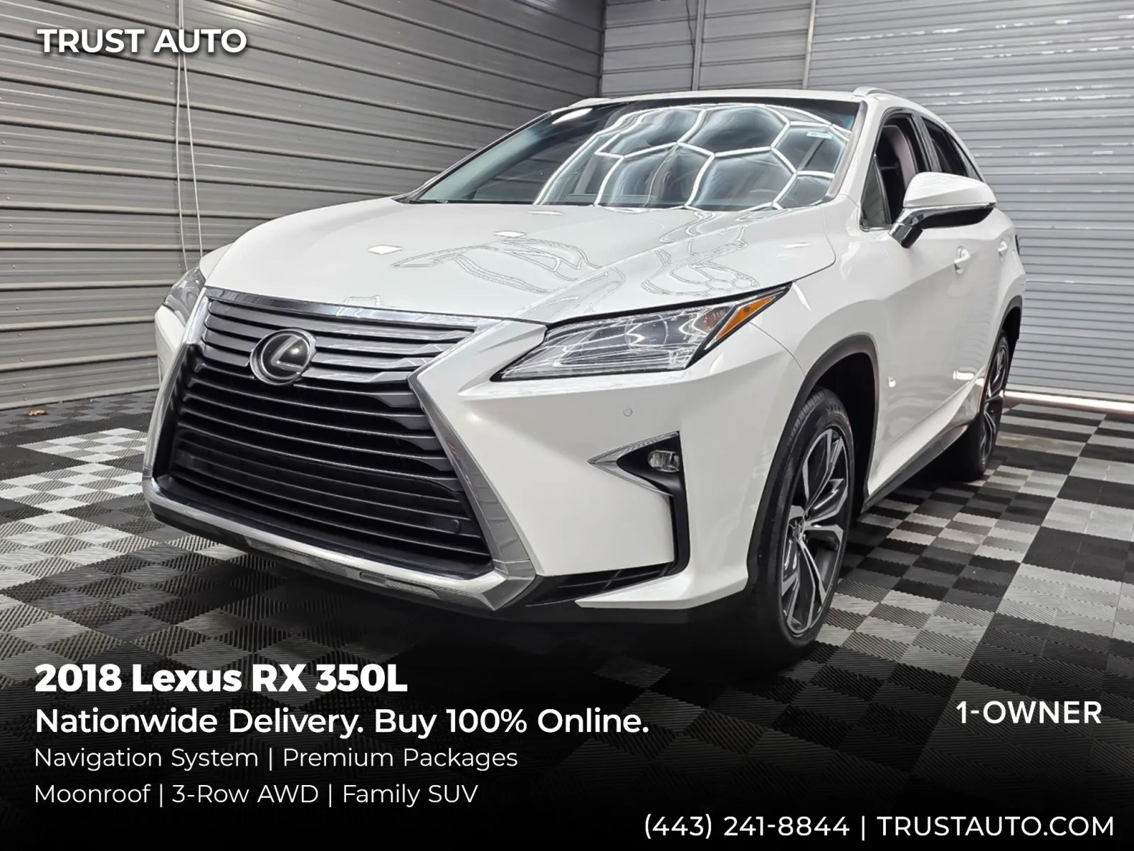 2018 Lexus RX 350L Luxury AWD SUV w/Navigation System Pkg
