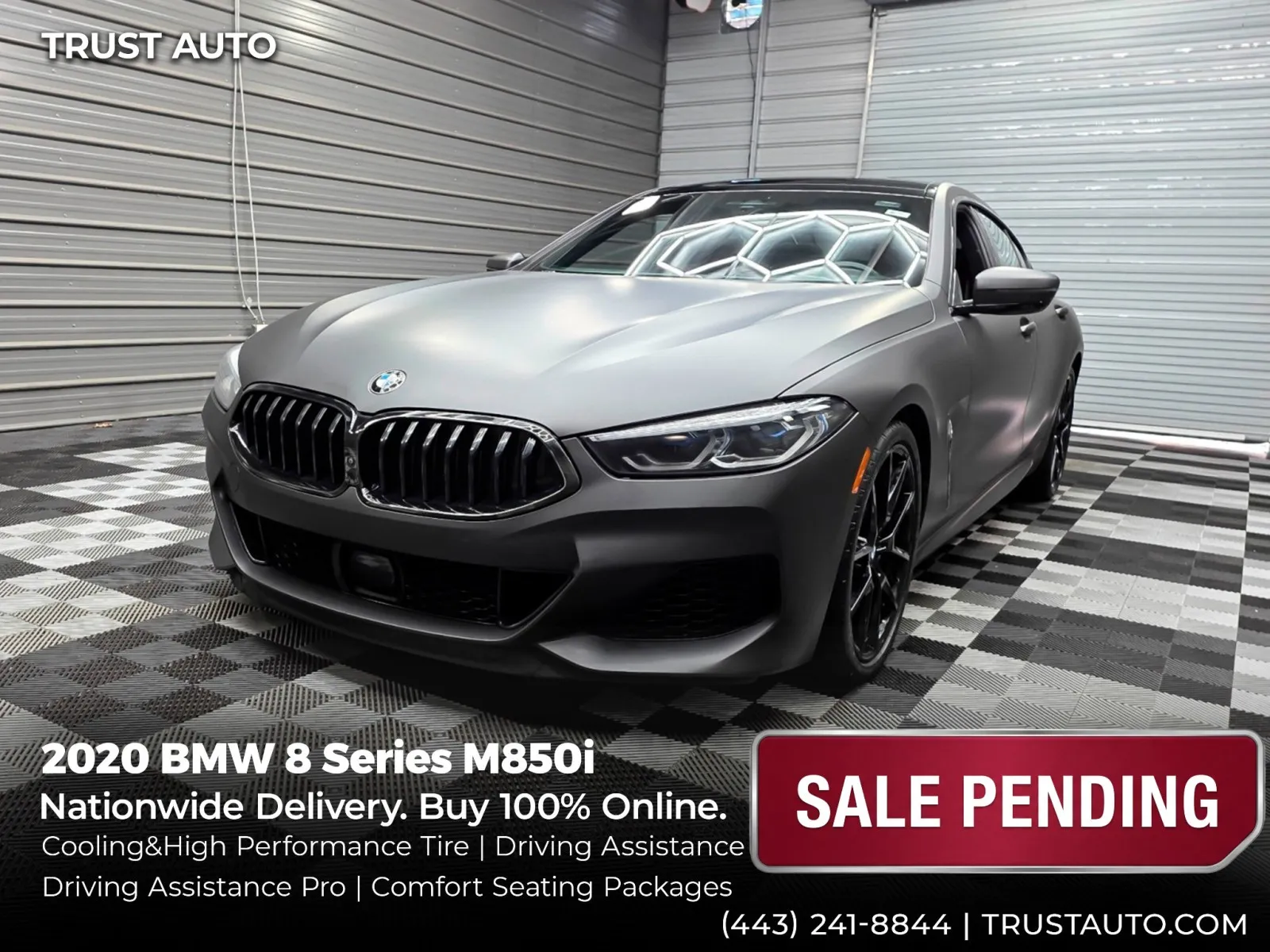 Black 2020 BMW 8 Series M850i xDrive Gran Coupe AWD Sedan w/Driving Assistance Pro/Cooli for sale in Sykesville, MD