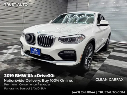 White 2019 BMW X4 xDrive30i AWD Sports Activitiy Coupe SUV w/Premium/Convenience Pkgs for sale in Sykesville, MD