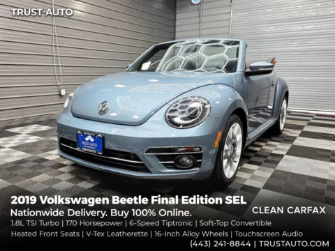 Blue 2019 Volkswagen Beetle Final Edition SEL Soft-Top Convertible for sale in Sykesville, MD