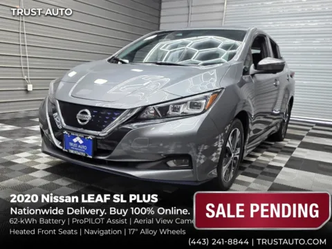 Gray 2020 Nissan LEAF SL PLUS Electric Hatchback for sale in Sykesville, MD