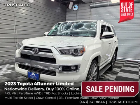 White 2023 Toyota 4Runner Limited 4WD 7-Passenger SUV for sale in Sykesville, MD