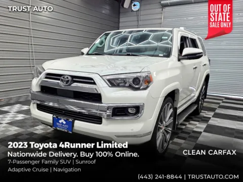 White 2023 Toyota 4Runner Limited 4WD 7-Passenger SUV for sale in Sykesville, MD