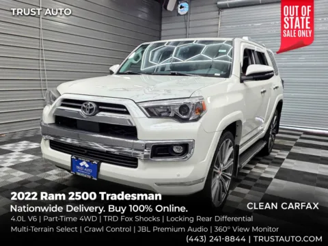 White 2023 Toyota 4Runner Limited 4WD 7-Passenger SUV for sale in Sykesville, MD