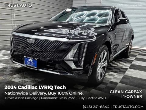Black 2024 Cadillac LYRIQ Tech AWD Electric Luxury SUV w/Driver Assist Pkg for sale in Sykesville, MD