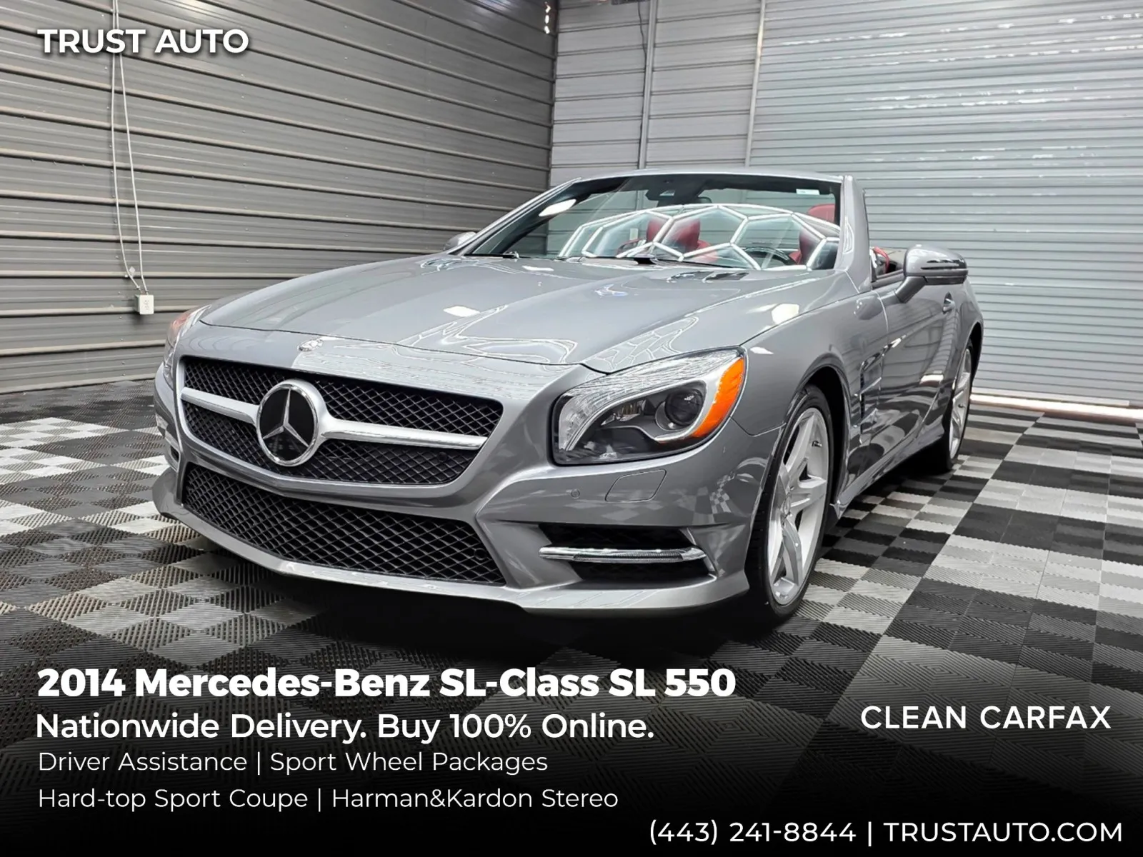 Black 2014 Mercedes-Benz SL-Class SL 550 Roadster Luxury Sport Coupe w/Driver Assistance/Sport Wheel Pkgs for sale in Sykesville, MD