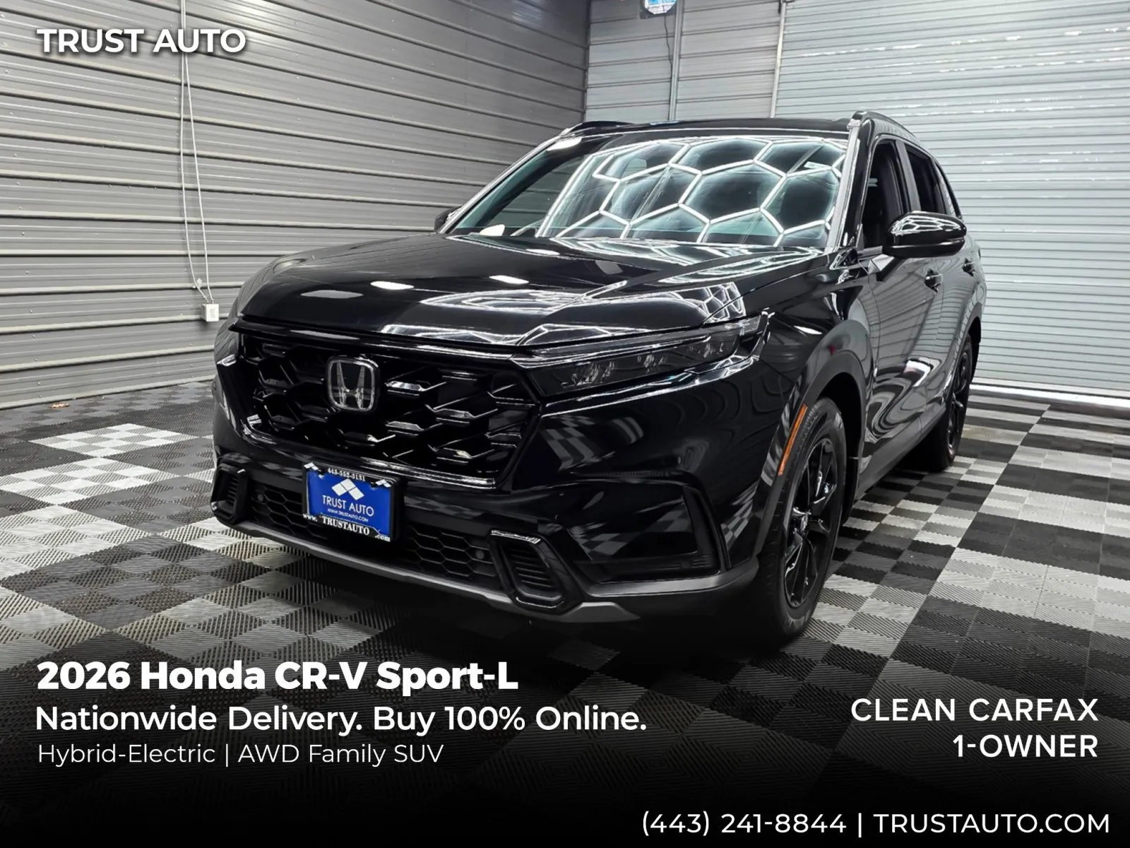 Black 2026 Honda CR-V Sport-L AWD Hybrid Electric SUV for sale in Sykesville, MD