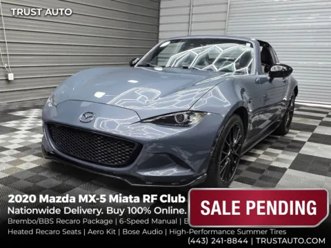 Gray 2020 Mazda MX-5 Miata RF Club 6-Speed Manual Hard-Top Convertible Coupe for sale in Sykesville, MD