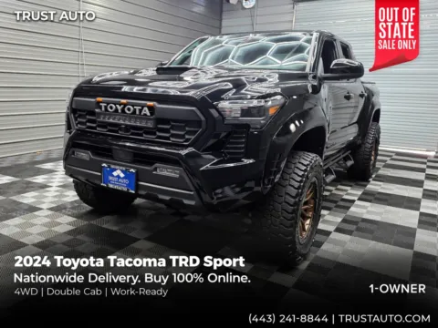 Black 2024 Toyota Tacoma TRD Sport Double Cab Pickup Truck for sale in Sykesville, MD