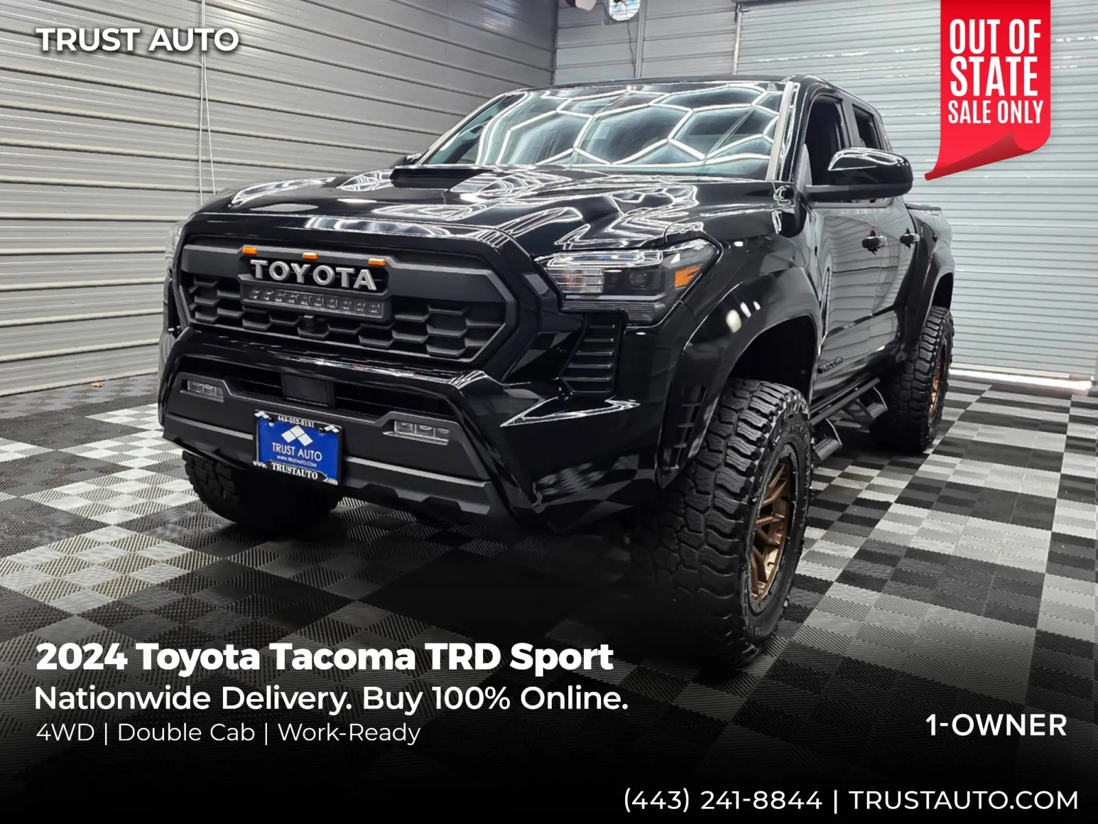 Black 2024 Toyota Tacoma TRD Sport Double Cab Pickup Truck for sale in Sykesville, MD
