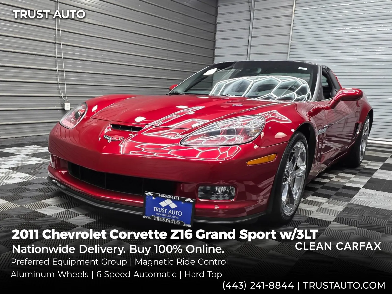 Red 2011 Chevrolet Corvette Z16 Grand Sport w/3LT 6-Speed Manual Hard-Top Coupe for sale in Sykesville, MD