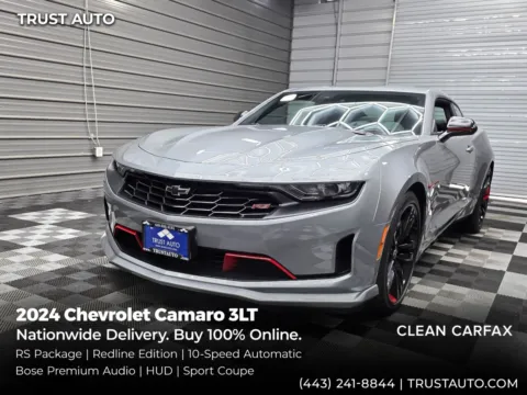 Gray 2024 Chevrolet Camaro 3LT Sport Coupe w/10-speed A/T for sale in Sykesville, MD