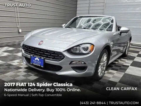 Silver 2017 FIAT 124 Spider Classica 6-Speed Manual Soft-Top Convertible for sale in Sykesville, MD