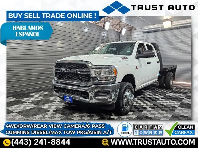 Used 2019 Ram 3500 Chassis Flatbed 4WD DRW Crew Cab 9FT Bed Dually