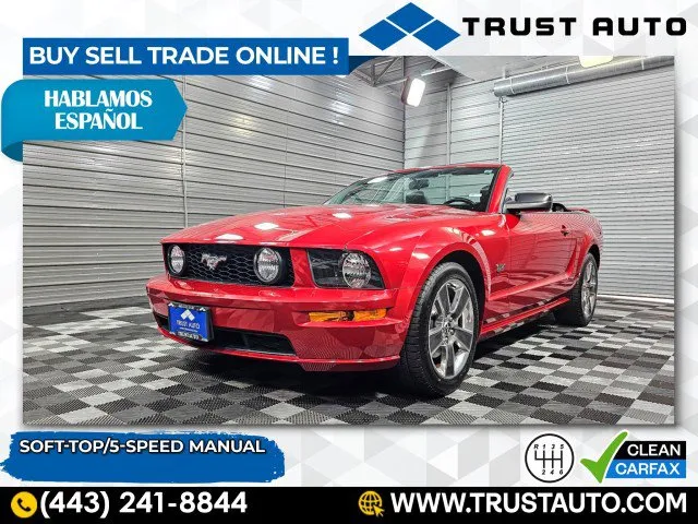 2008 Ford Mustang GT Premium 5-Speed Manual Soft-Top Convertible for sale in Sykesville, MD