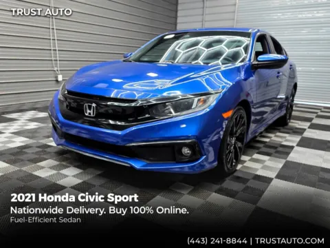 Blue 2021 Honda Civic Sport 4-Door Sedan for sale in Sykesville, MD