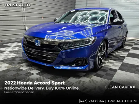 Blue 2022 Honda Accord Sport 4-Door Sedan for sale in Sykesville, MD