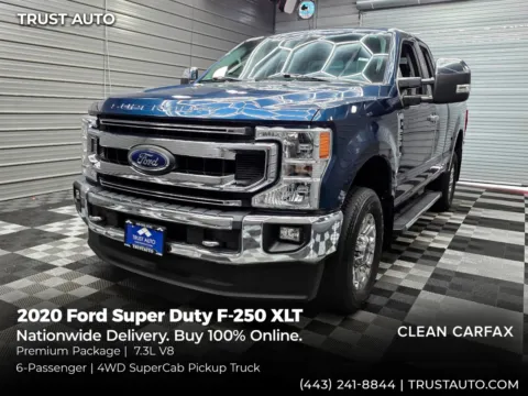 Blue 2020 Ford Super Duty F-250 XLT 4WD SuperCab 7.3L V8 Pickup Truck w/Premium Pkg for sale in Sykesville, MD