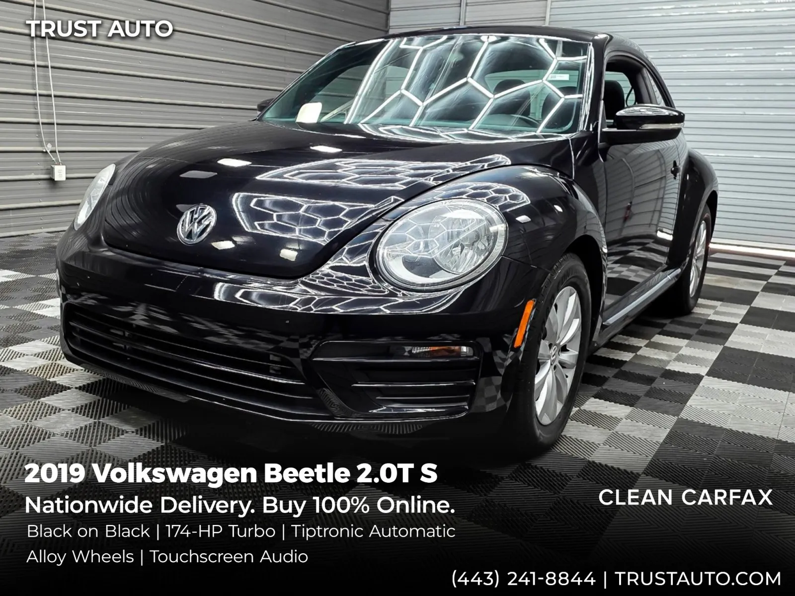 Black 2019 Volkswagen Beetle 2.0T S Hatchback for sale in Sykesville, MD