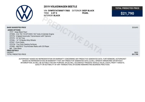Another view of 2019 Volkswagen Beetle 2.0T S Hatchback for sale in Sykesville, MD at Trust Auto