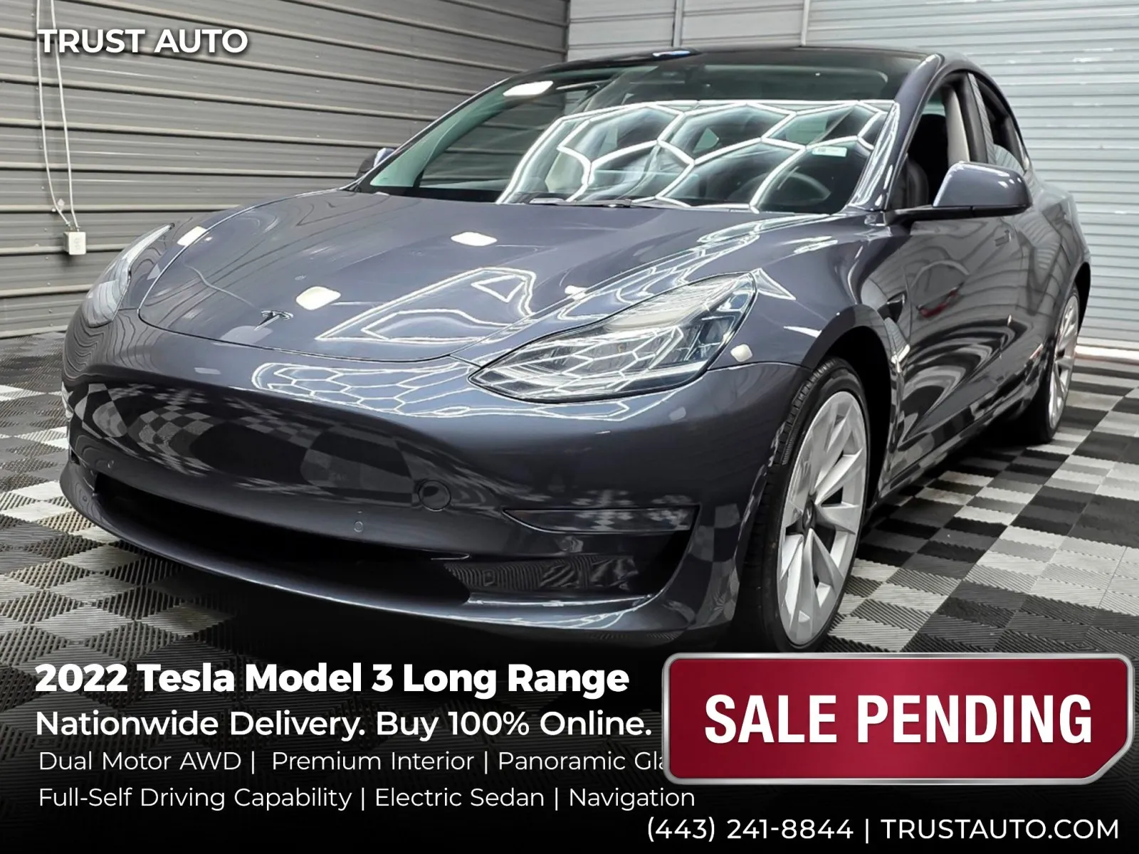 2022 Tesla Model 3 Long Range AWD Electric Sedan