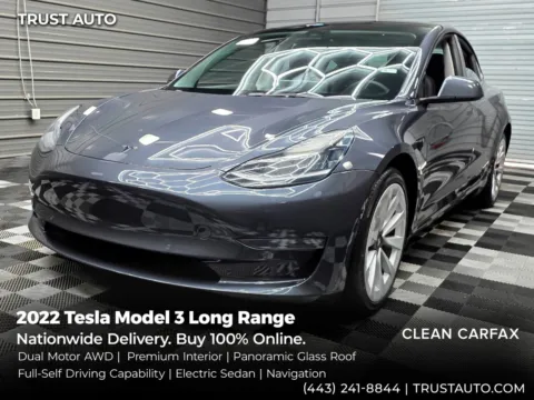 Silver 2022 Tesla Model 3 Long Range AWD Electric Sedan for sale in Sykesville, MD