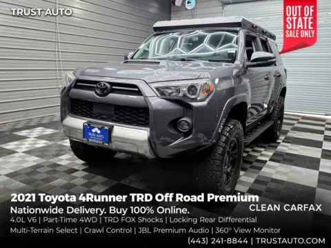 Gray 2021 Toyota 4Runner TRD Off Road Premium 4WD SUV for sale in Sykesville, MD